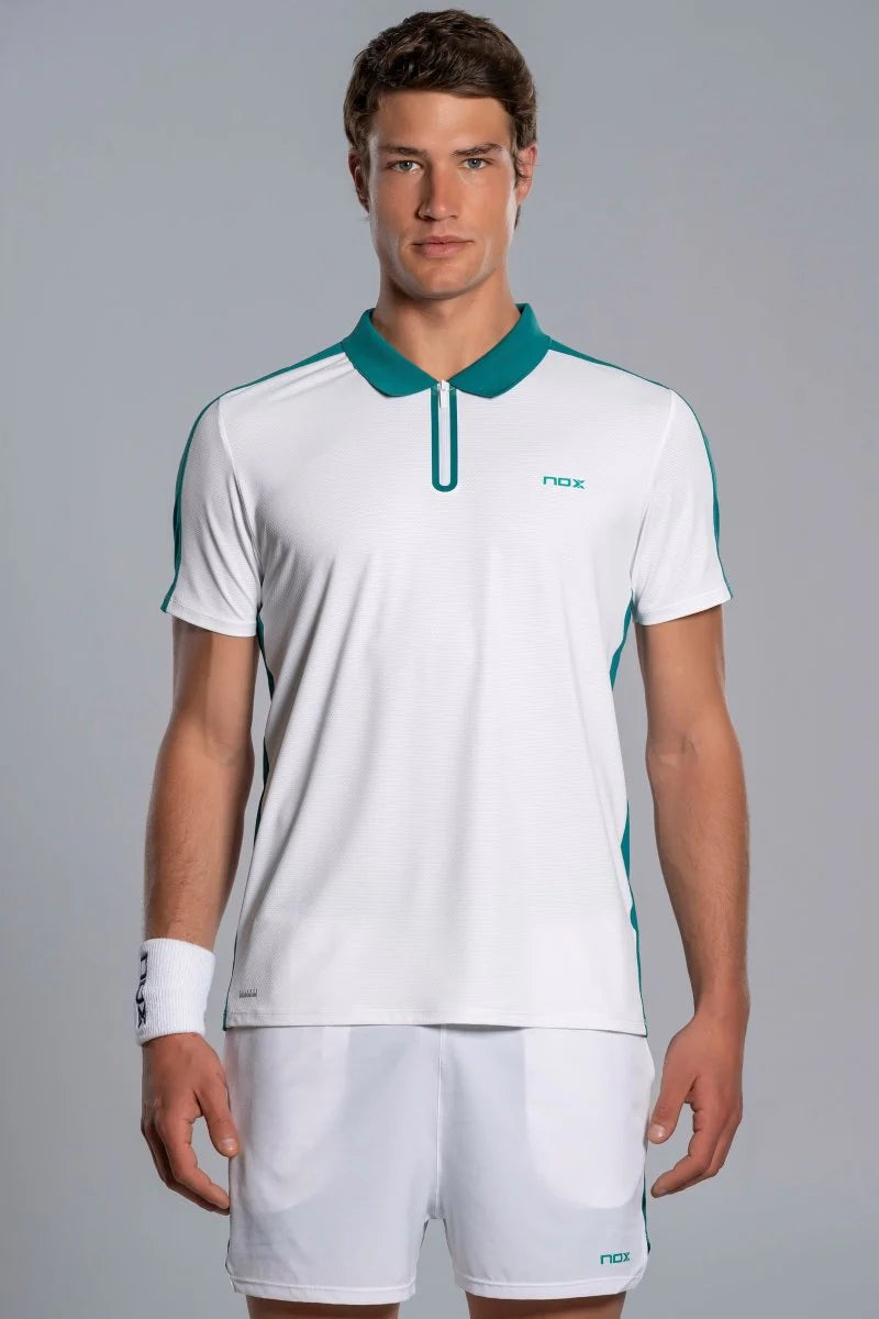POLO HOMEM NOX PRO WHITE / IVY GREEN