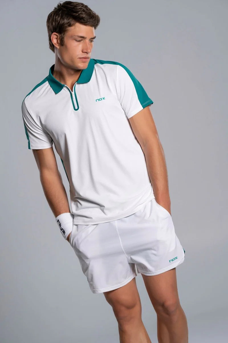 POLO HOMEM NOX PRO WHITE / IVY GREEN