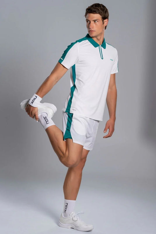 POLO HOMEM NOX PRO WHITE / IVY GREEN