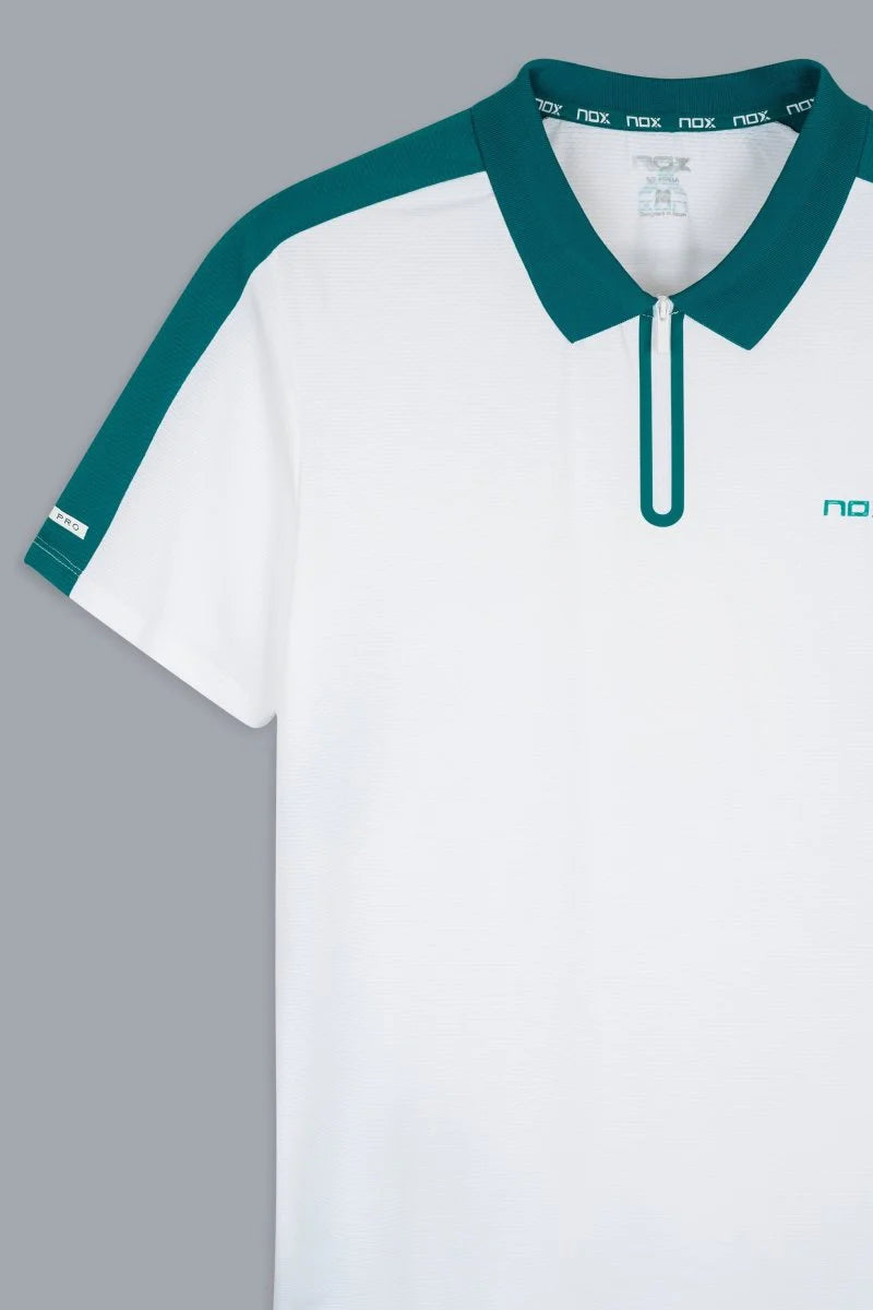POLO HOMEM NOX PRO WHITE / IVY GREEN