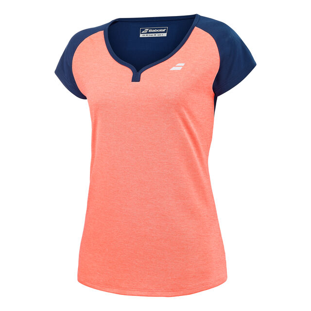 T-SHIRT MULHER BABOLAT PLAY FLUO STRIKE/ESTATE BLUE