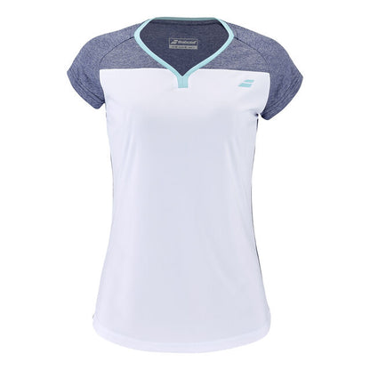 T-SHIRT MULHER BABOLAT PLAY CAP WHITE / BLUE