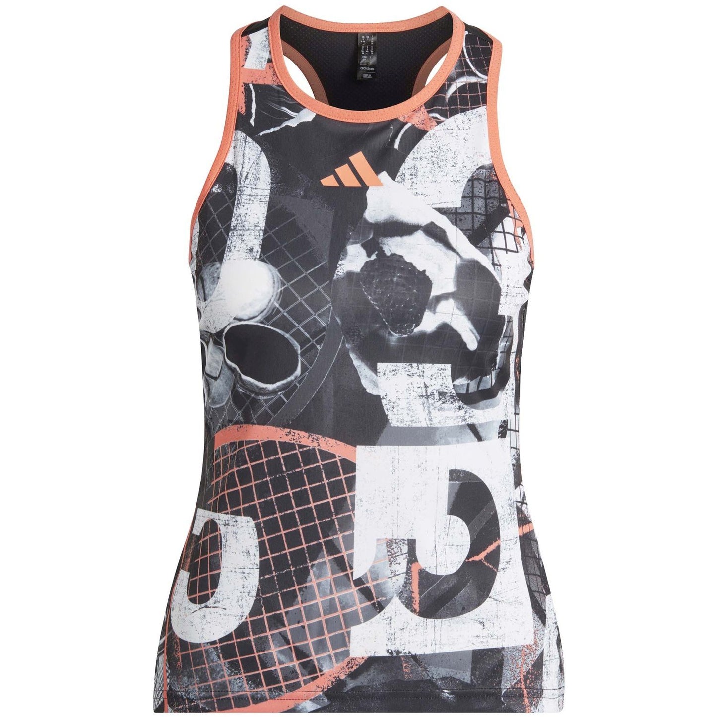 TOP DE ALÇAS MULHER ADIDAS CLUB GRAPH BRANCO/PRETO
