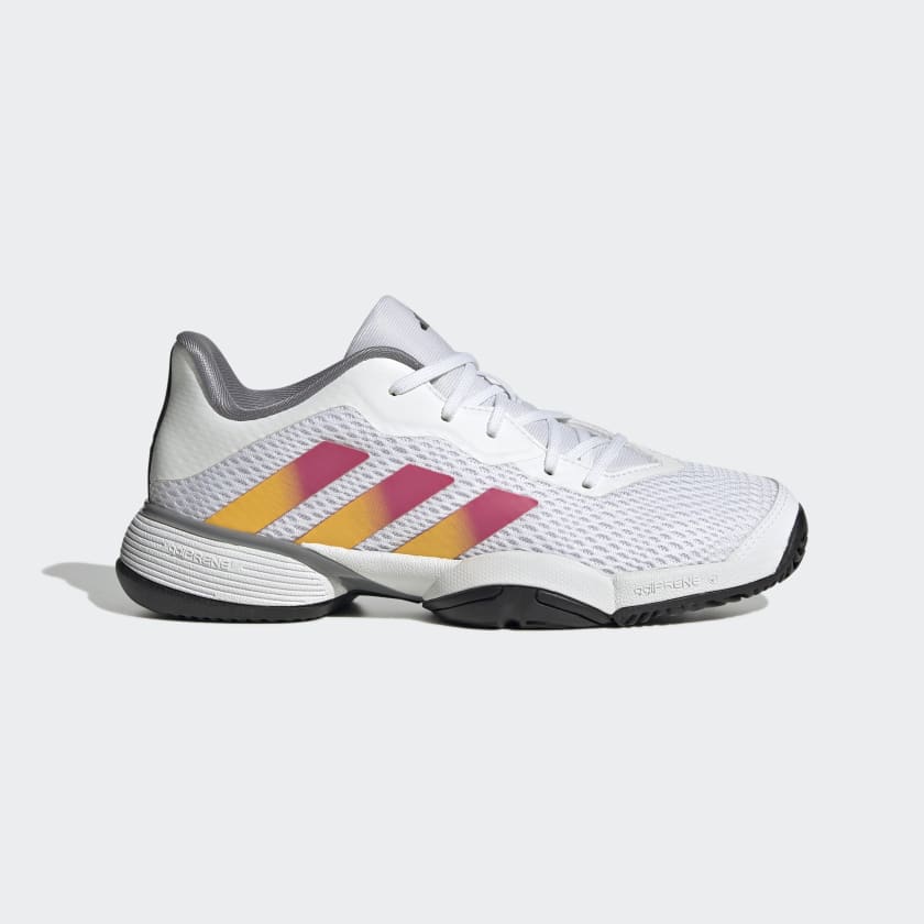 SAPATILHA CRIANÇA PADEL ADIDAS BARRICADE CLOUD WHITE / SOLAR GOLD / LUCID FUCHSIA