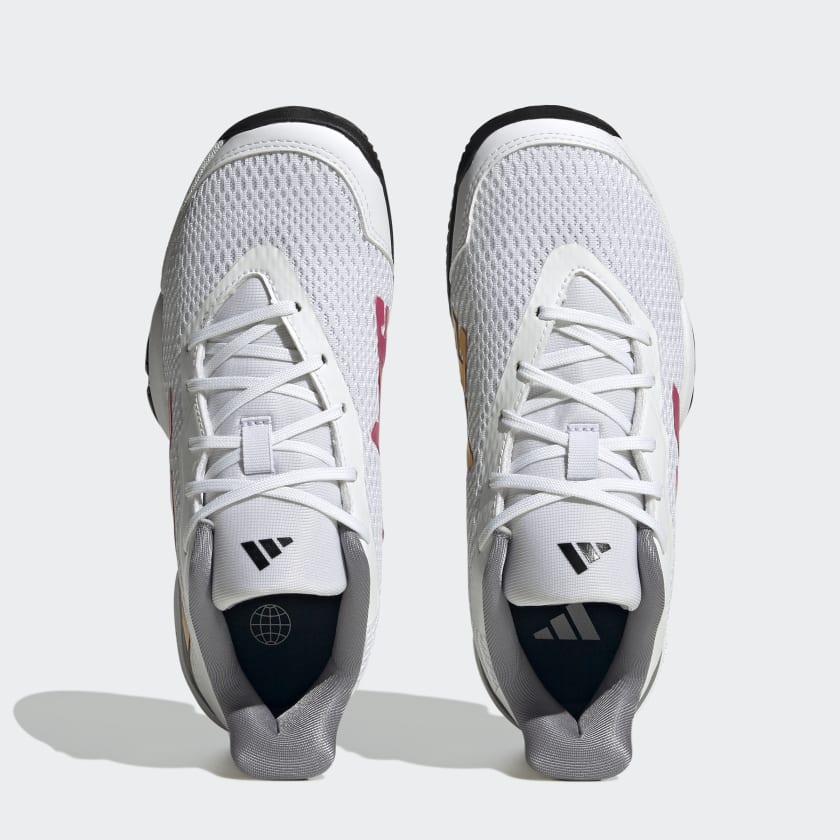 SAPATILHA CRIANÇA PADEL ADIDAS BARRICADE CLOUD WHITE / SOLAR GOLD / LUCID FUCHSIA