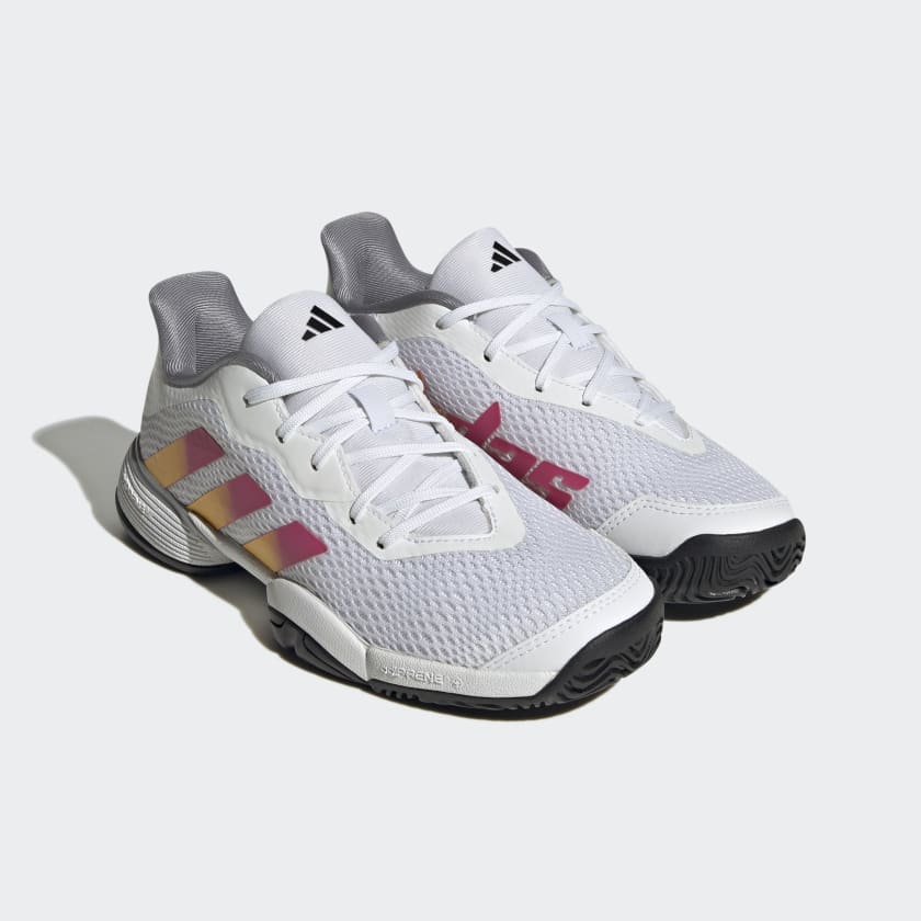 SAPATILHA CRIANÇA PADEL ADIDAS BARRICADE CLOUD WHITE / SOLAR GOLD / LUCID FUCHSIA