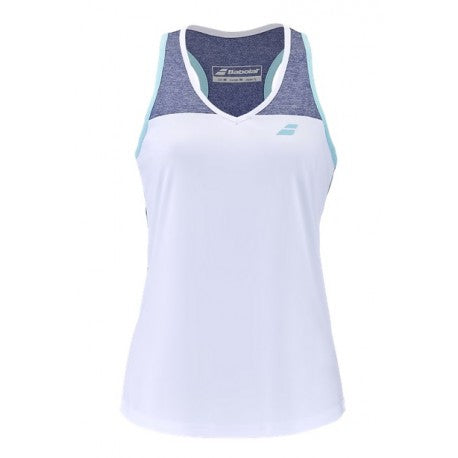 TOP DE ALÇAS MULHER BABOLAT PLAY WHITE / BLUE