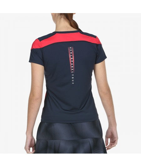 T-SHIRT MULHER BULLPADEL ROLLAZ CARMESI WPT