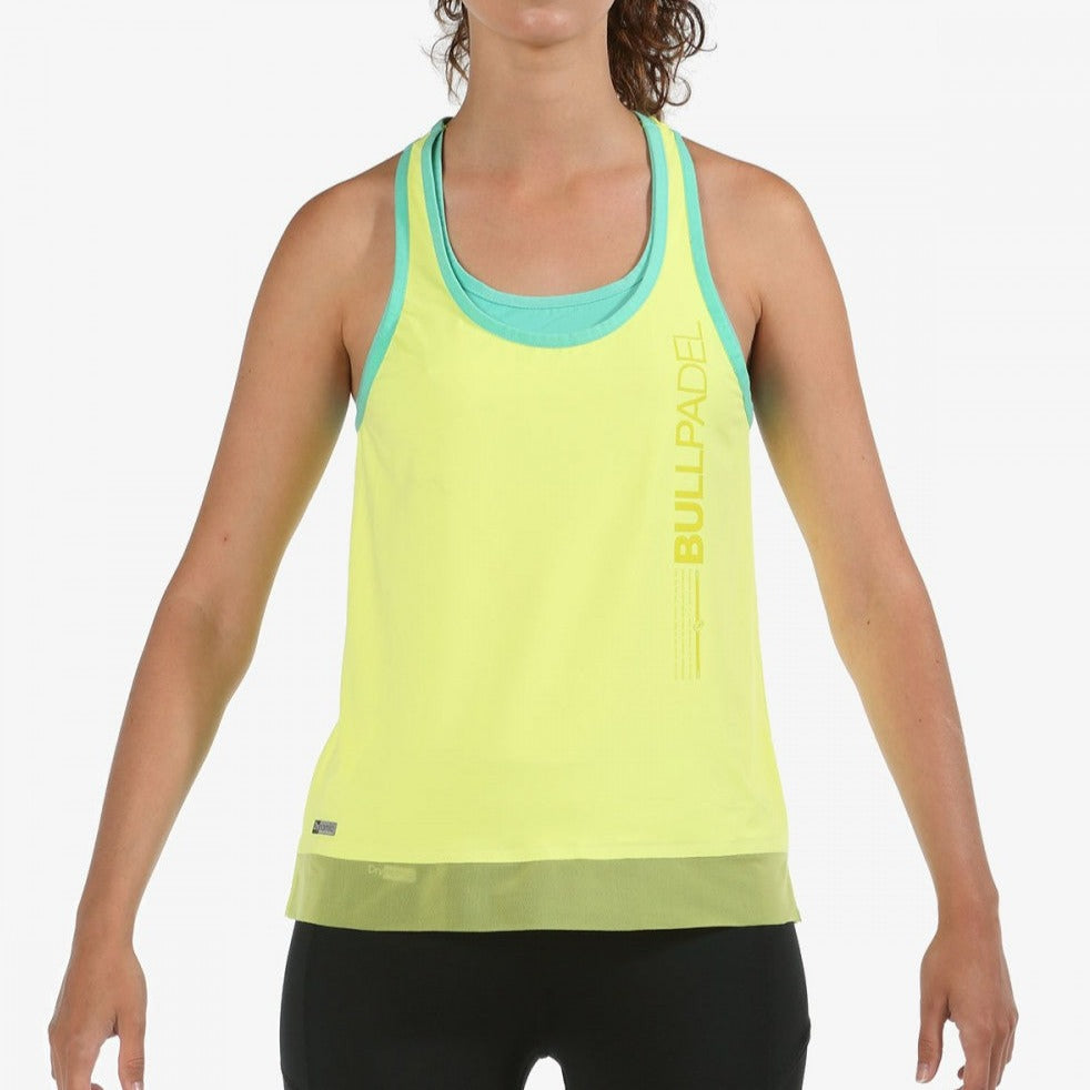 TOP DE ALÇAS MULHER BULLPADEL EUSEBE AMARELO